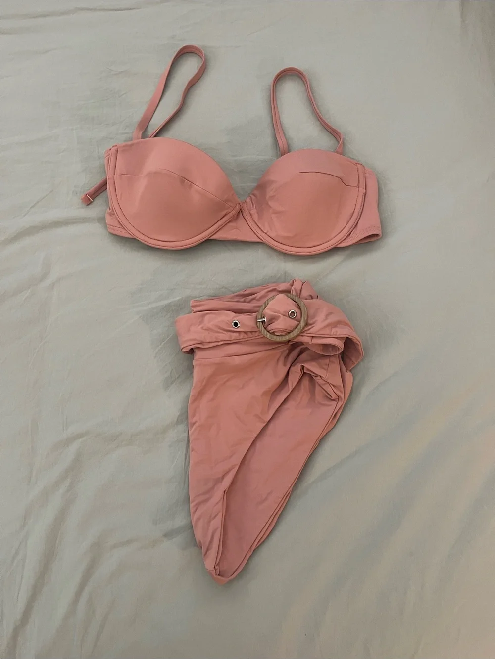 Women's High-Waist Belted Bikini Set - Dusty Rose - Picture 1 of 1